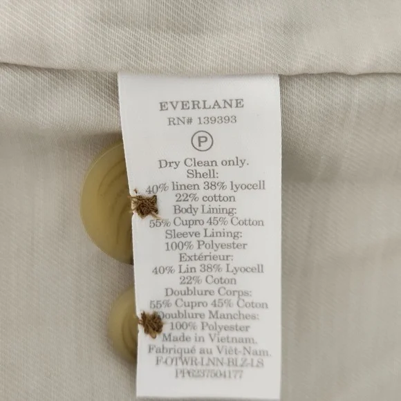 NWT Everlane Linen Blazer size 4 - Picture 8 of 9